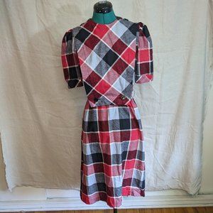 Vintage 80’s Picnic Squares Pinafore Dress